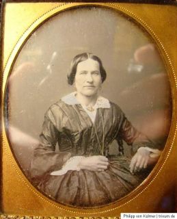 Orig.Daguerreotypie Foto einer Dame Julius Brill New York um 1850