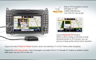 ES872US 7 HD Car DVD/USB/SD/TV Player GPS BENZ A/B Class Vito Viano