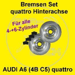 Bremsenset Hinterachse für Audi A6 4B C5 quattro Limousine oder Avant