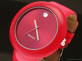 HENLEY Damenuhr,Damen designer Armbanduhr,Uhr,Pink,Swarovski Kristall