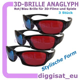 3st. 3D Brille Anaglyph Brillen für 3D Film Top