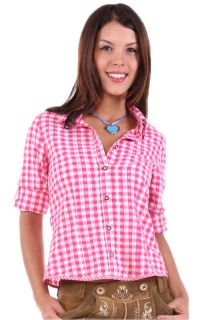 ZTWX1 Trachtenbluse Charo pink Trachten Bluse, Größe 36
