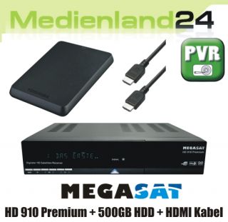 Megasat HD 910 Premium Sat Receiver + 500GB ext. 2,5 Festplatte