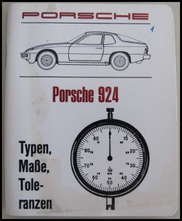 Porsche Büchlein Typen Maße Toleranzen 924