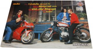 Ducati 916 + Scrambler Aufsteller (Werbemittel) 90er Jahre, 84 x 59 cm
