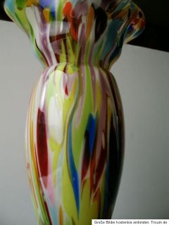 MURANO GLAS VASE Chice 33 cm hohe Multicolorvase TOP Sammlerstück