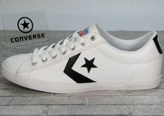 Converse Chucks Star Player LP OX Leather White Black 43 Weiß 129864c