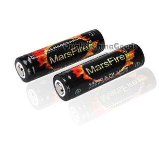 pcs MarsFire 3.7V 930mAh 14500 Rechargeable Protected Li ion Battery