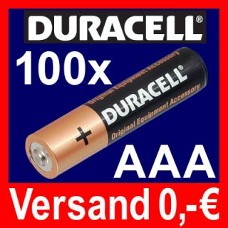 100x MICRO AAA LR03 LR3 MN2400 Batterie DURACELL OEM°