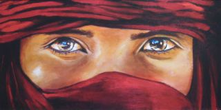 Kunstdruck Poster Bild Orient Augen Schleier Tuareg 100