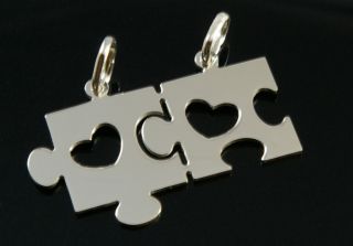 Freundschaftsanhänger Puzzle Form Herz 925 Silber teilbar