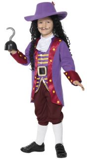 Jungen Kinder Kostüm Kapitän Hook Peter Pan Kostüm + Hut 7 12 Jahre