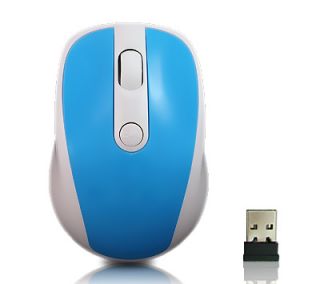 Hellblaue Kabellose PC Maus Funk Mouse/MICE NEU 2.4GHz