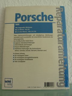 NEU Porsche 944 I II S S2 Reparaturanleitung Band 1140 Reparaturbuch