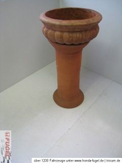 Gebrauchte Terracotta Blumensäule, Blumentopf mit Säule, Mediteran