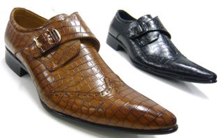 Herren Schuhe Slipper elegante Business Schuhe Kroko Optik