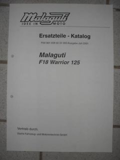 Malaguti F18 Warrior 125 Ersatzteilliste, Bilder Sachs