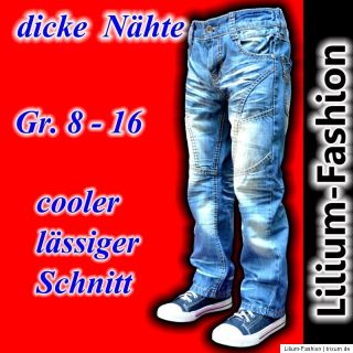 Super Coole Jeans Hose Junge 2012 Dicke Nähte TL 21 Gr. 8 16 neu