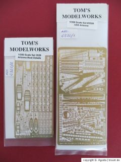 TOMS MODELWORKS ÄTZTEILE 1:350 SCALE SET 3528/29 USS ARIZONA ART