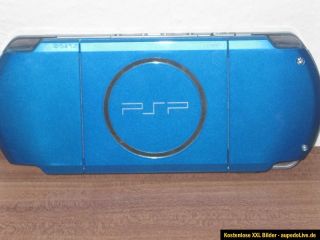 PSP 3000 Blau / Türkis + 4 Spiele Sims 2 Splinter Cell Tekken Crank