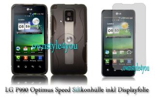 Tasche für LG P990 Optimus Speed Silikonhülle +Folie WD