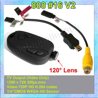 Mini DVR 808 #16 V2  Lens D Car Key Chain Micro Camera HD 720P Pocket