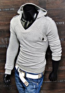 BRANDNEU Japan Style Hoodie Kapuze V Neck Pullover Kapuzen Sweatshirt
