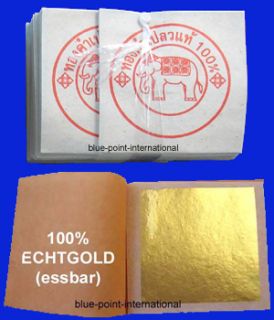 100 x Blattgold 999/1000 essbar essbares Gold   E175