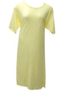 Short Sleeve Lemon Yellow Cotton Nightgown Plus Size 2X