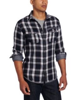 Calvin Klein Jeans Mens Metro Plaid Woven Shirt Clothing