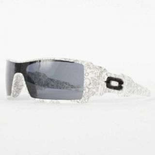 Oakley Oil Rig in White w/Text / Grey Sunglasses (03 461
