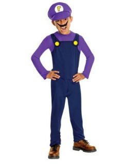 Super Mario Bros   Waluigi Child Costume: Clothing