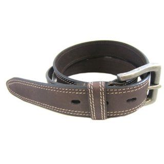 Timberland Dark Brown Boot Cut Double Stitching Leather Belt