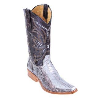 Silver Metallic Designer Ostrich Leg Los Altos Mens Cowboy Boots