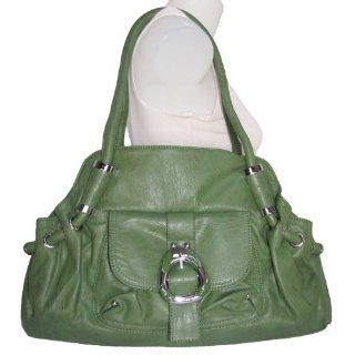 X Large Front Pocket Satchel Handbag (Green) Shoes