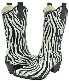 Corkys Rodeo Zebra Women Rain Boot Size 10 Shoes
