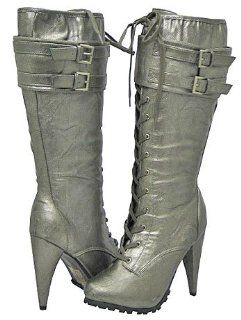 Breckelles Vicky 12 Pewter Women Fashion Boots Shoes