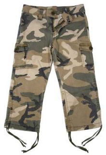 Girls Camouflage Capris Girls Subdued Camo Capri Pants (12): Clothing