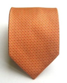 100% Silk Woven Neat Orange Tie Clothing