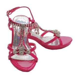 Fuchsia Size 9T Drape Rhinestone Dress Heel Shoe: Forever Link: Shoes