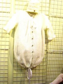 Bt1w, White Chenille Baby Bunting, Hat Set Clothing