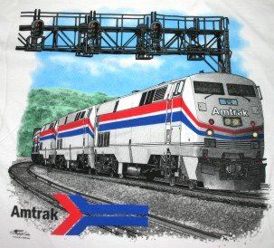 Amtrak Genesis Railroad Train T Shirt Tee Shirt Clothing