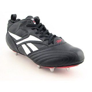 Mid Mens SZ 17 Black/White/Cajun Red Cleats Rugby Shoes: Shoes