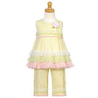 Rare Editions Yellow Tiered Spring Outfit Infant Toddler