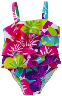 Baby girls Infant 1 Piece Print Swimsuit, Multi, 18 Months: Clothing
