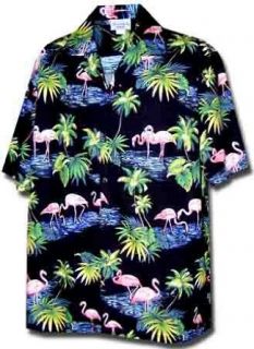 Flamingos Hawaiian Shirt, Black Clothing