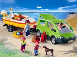 Playmobil Voiture familiale remorque porte bateau   Achat / Vente