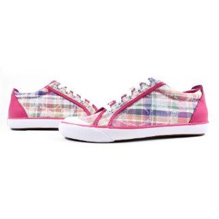 Coach Womens Barrett Poppy Beach Plaid Sneakers, Style A1050 (Silver