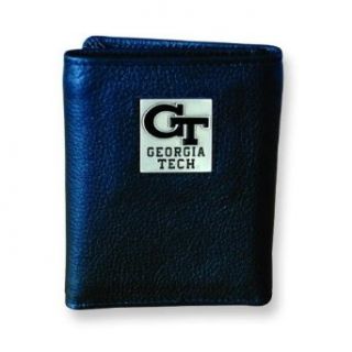 Georgia Tech University Trifold Leather Wallet: Clothing