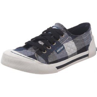 Dog Womens Jazzin Lace Up Sneaker,Blue Check Quilt,6.5 M US Shoes